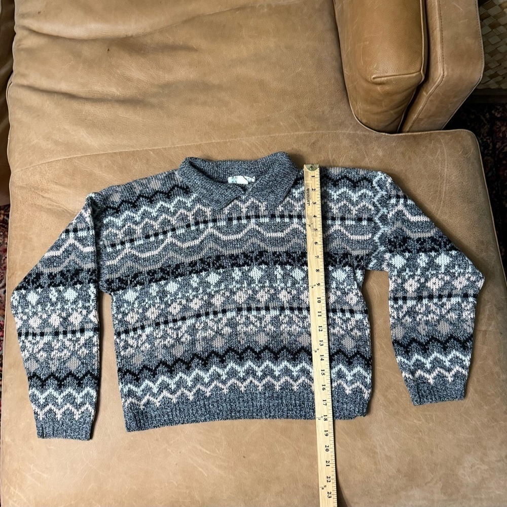 Vintage Croquet Club Collared Geometric Sweater Retro 80’s Size Small - Picture 2 of 6